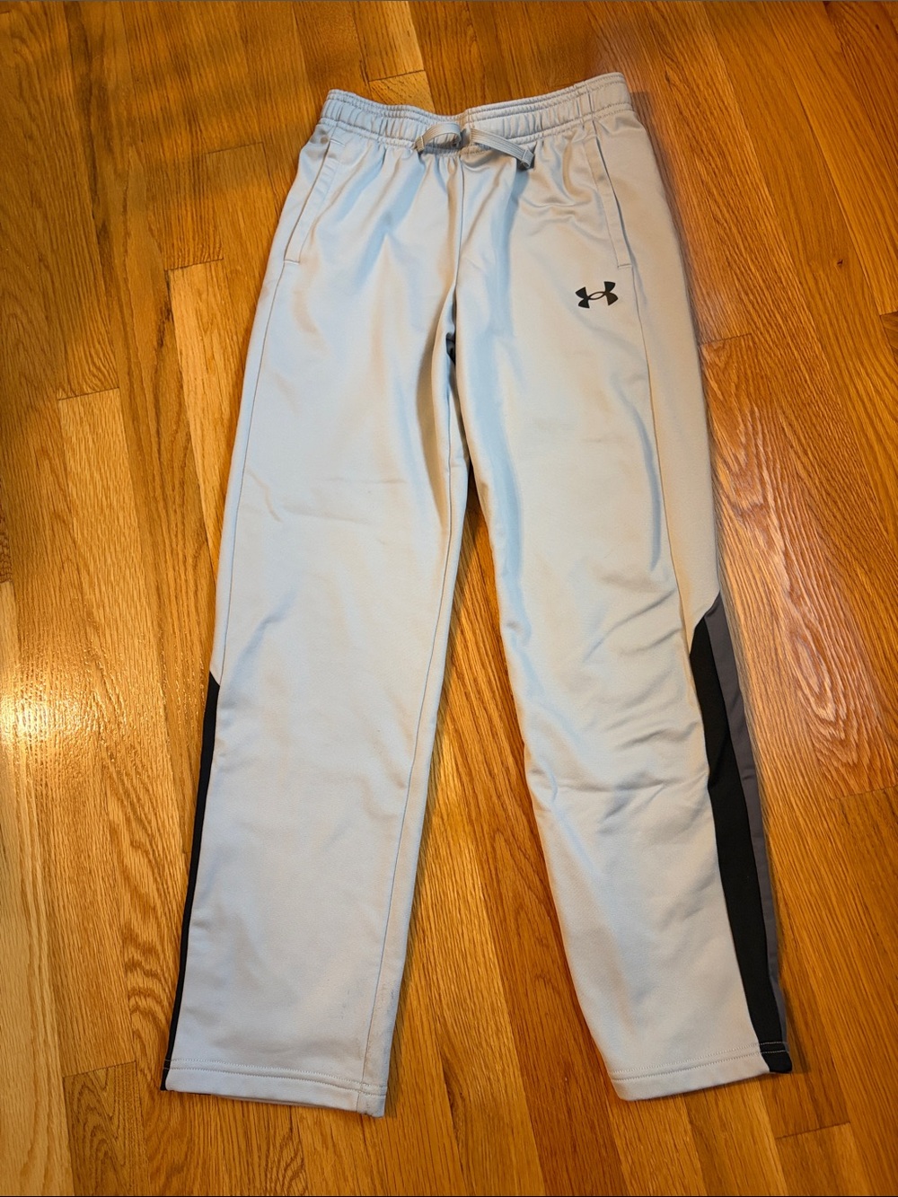 Under Armour Light Gray Kids' Pants with Black Side Panels